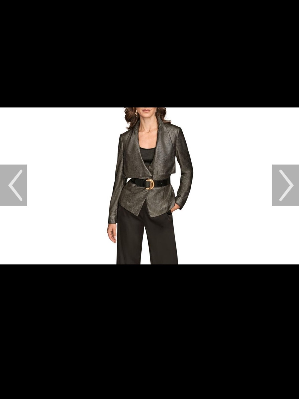 NWT Donna Karan Metallic Gold Blazer with Belt